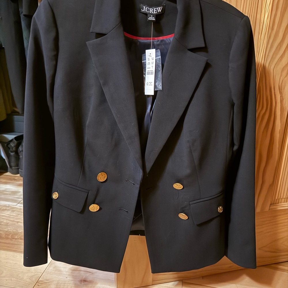 J. Crew Women's Black Blazer with Gold Buttons - Picture 4 of 5